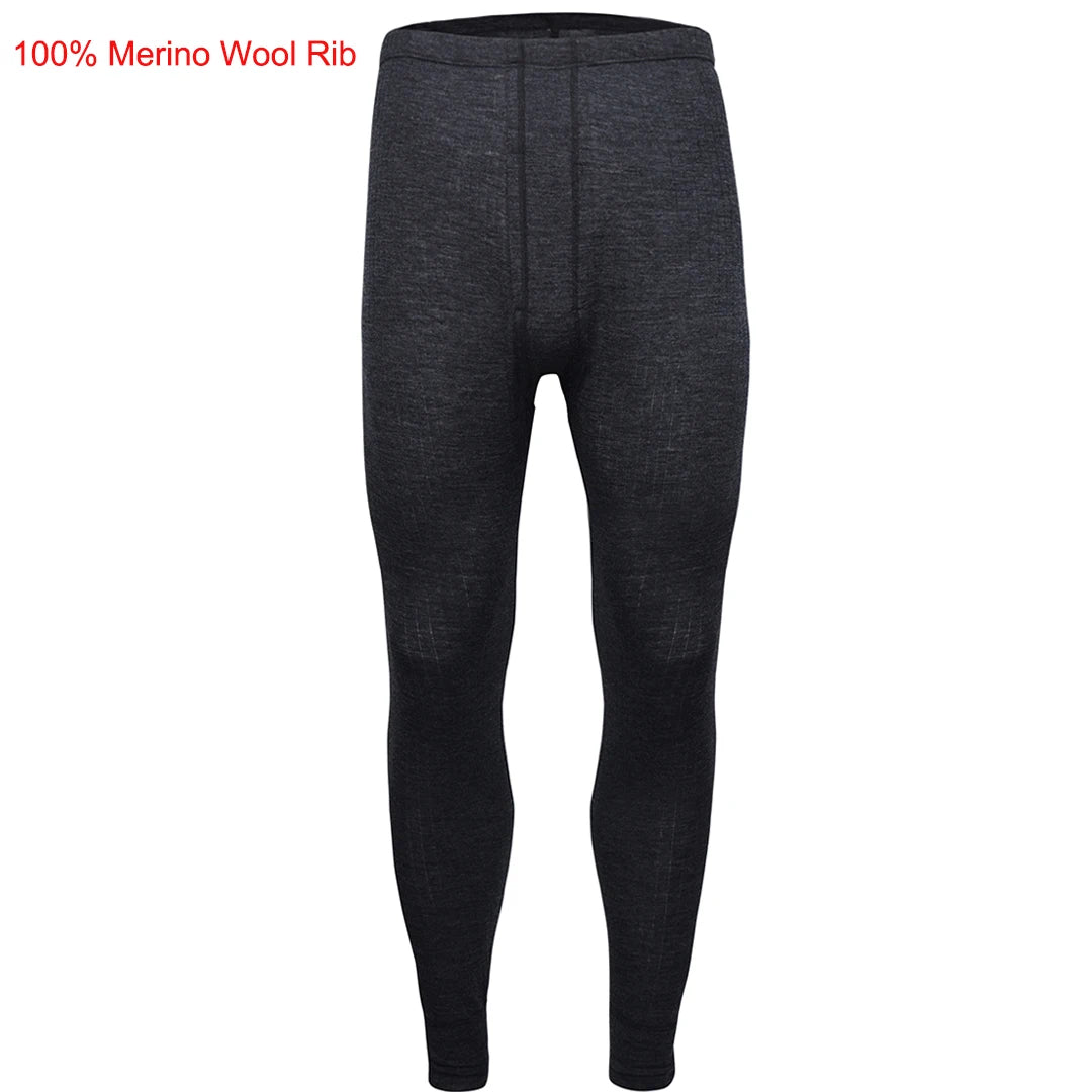 100% Merino Wool Base Layer Bottoms Pants Men Merino Wool Thermal Underwear Long Johns Merino Men Wool Warm Baselayer Bottom