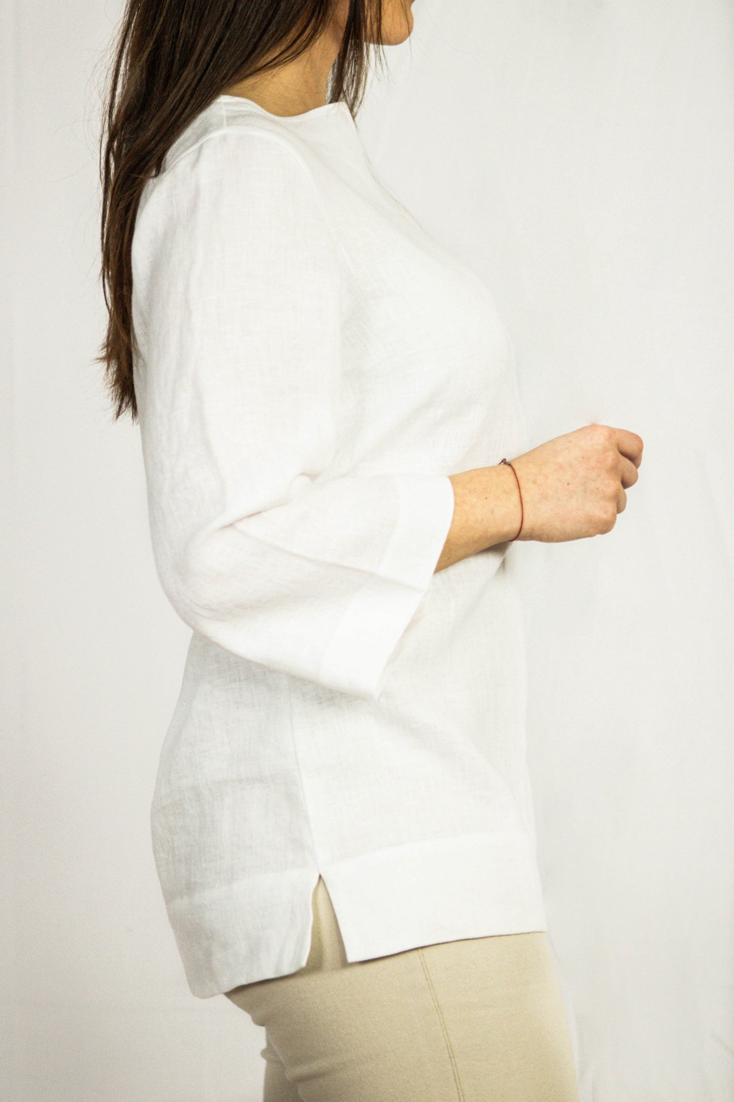 Blus 100 % linne "plommon"
