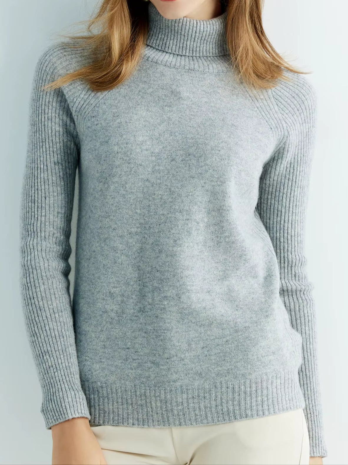 Cashmere Sweater Women'S Knitted Sweaters 100% Merino Wool Turtleneck Long Sleeve Pullover Autumn Winter Clothes Vintage Jumpers