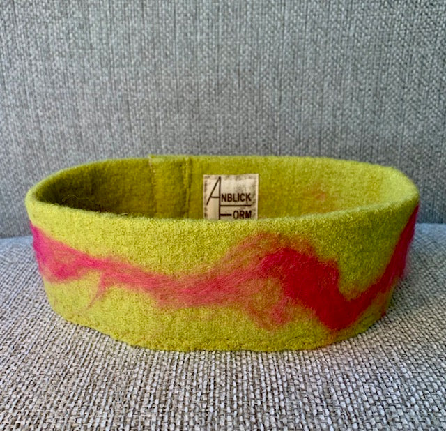 Pannband merinoull neonrosa