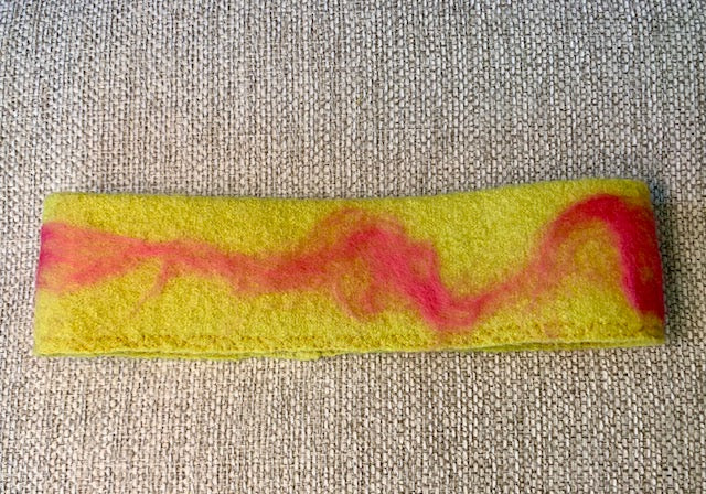Pannband merinoull neonrosa