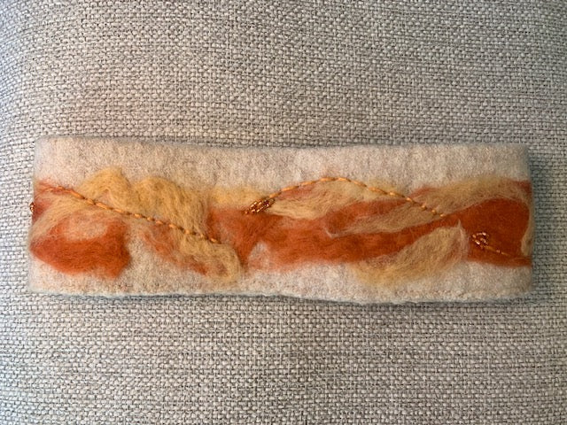 Pannband merinoull beigerost